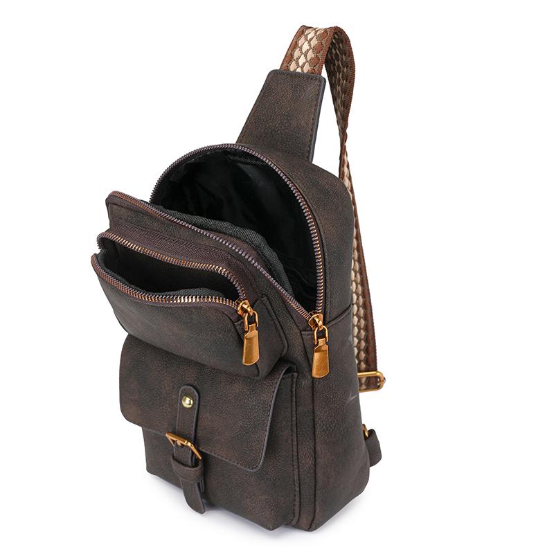 Vintage Women's Chest Bag Outdoor Large Capacity Crossbody Bag