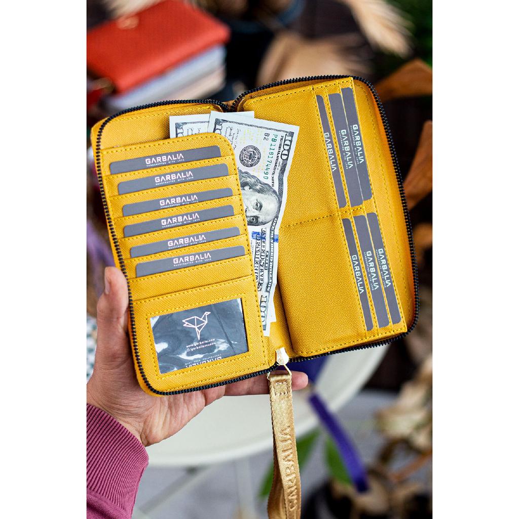 Rukojeť na zápěstí Tilburg Vzor pletení ze slámy Švestková Fialová Portfolio Peněženka s velkým množstvím držáku na karty