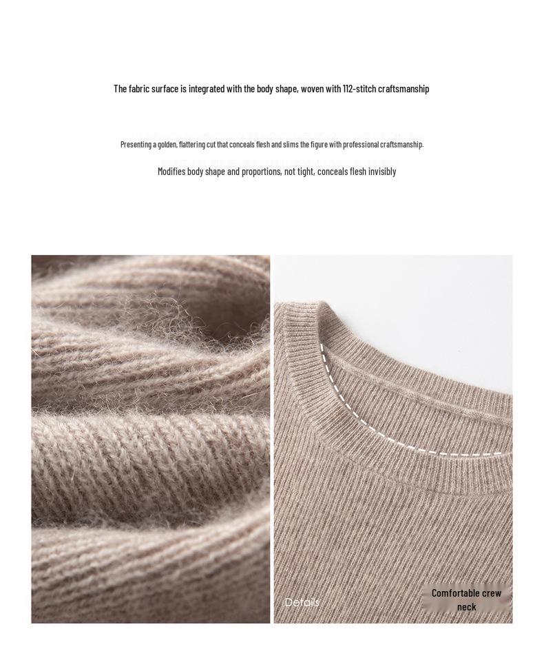 12-Gauge Cashmere Ribbed Slim-Fit Round Neck Base Layer with Contrasting Cuffs