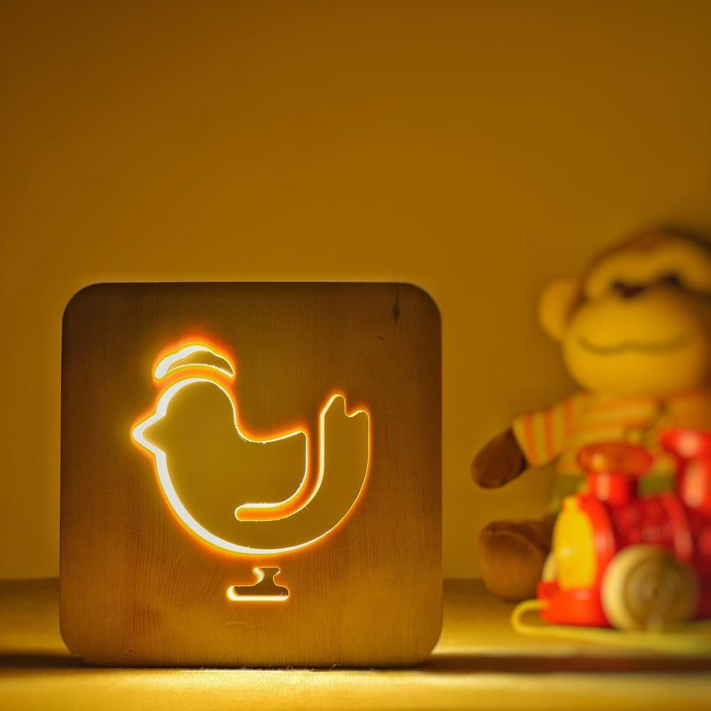 

Starmood 3D 3D Деревянная светодиодная столешница с курицей в ночное время