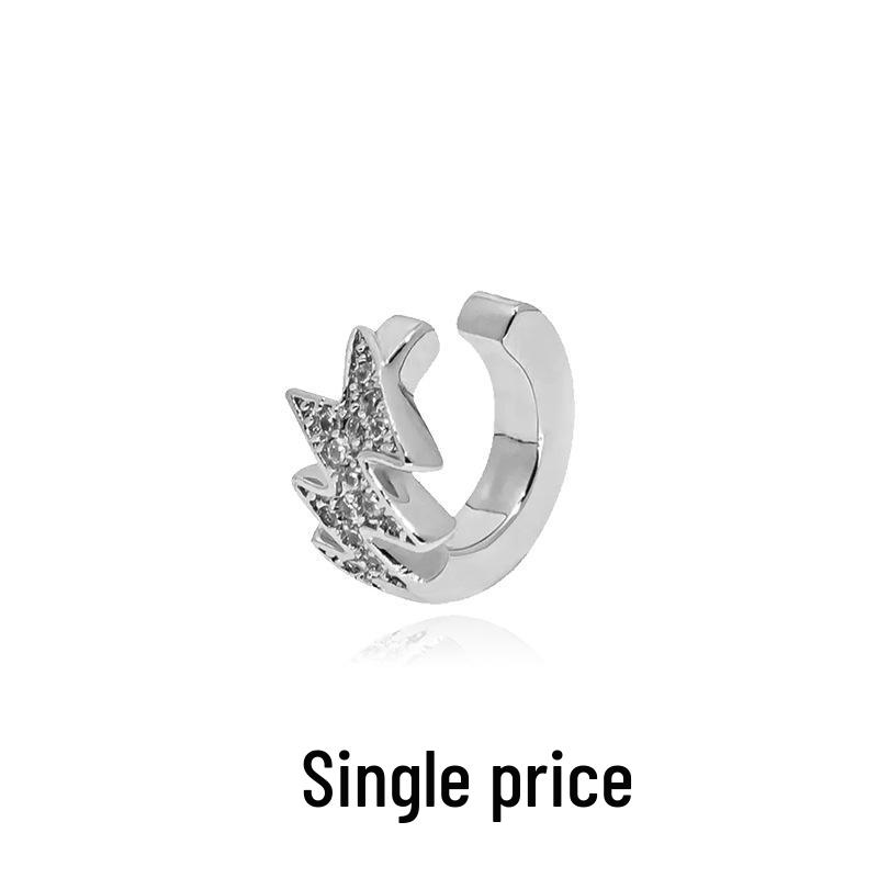 Korean Style Irregular Shiny Gear Ear Cuff, No Piercing Needed, Versatile and Chic for Autumn