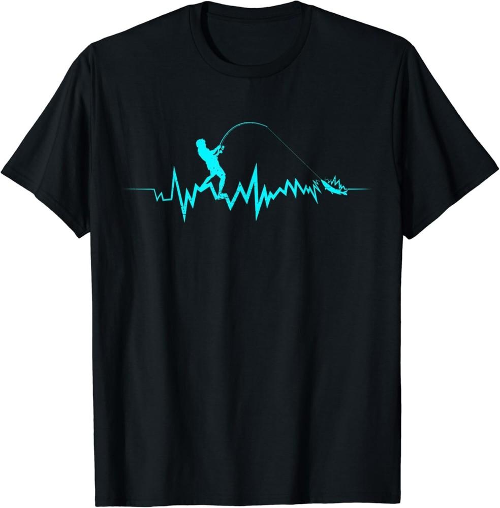 

Fishing Heartbeat Funny Design For Fisherman Gift Unisex T-Shirt 4XL