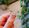 Cute Rhinestone Queen Brooches for Women Crown Letters CZ Crystal Party Label Pins Trendy Buckle Jewelry Gifts