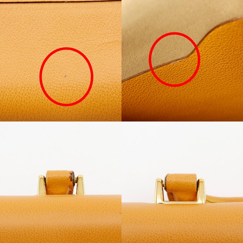 Gucci Old Gucci Business Bag 1529593678 Yellow Calfskin Mens Used