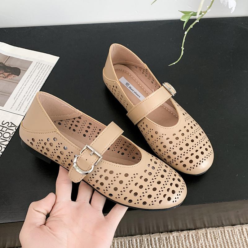 Fashion Women Mesh Loafers Shoes Fashion Chunky Hollow Shoes Shallow Women's Sandals 2025 Summer Low Heels Shoes Zapatillas De Mujer
