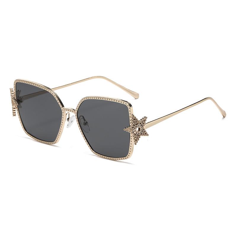 Oversized Square Sunglasses Women Rhinestone Star Frame Sun Glasses  Luxury Brand UV400 Protection Eyewear for Ladies