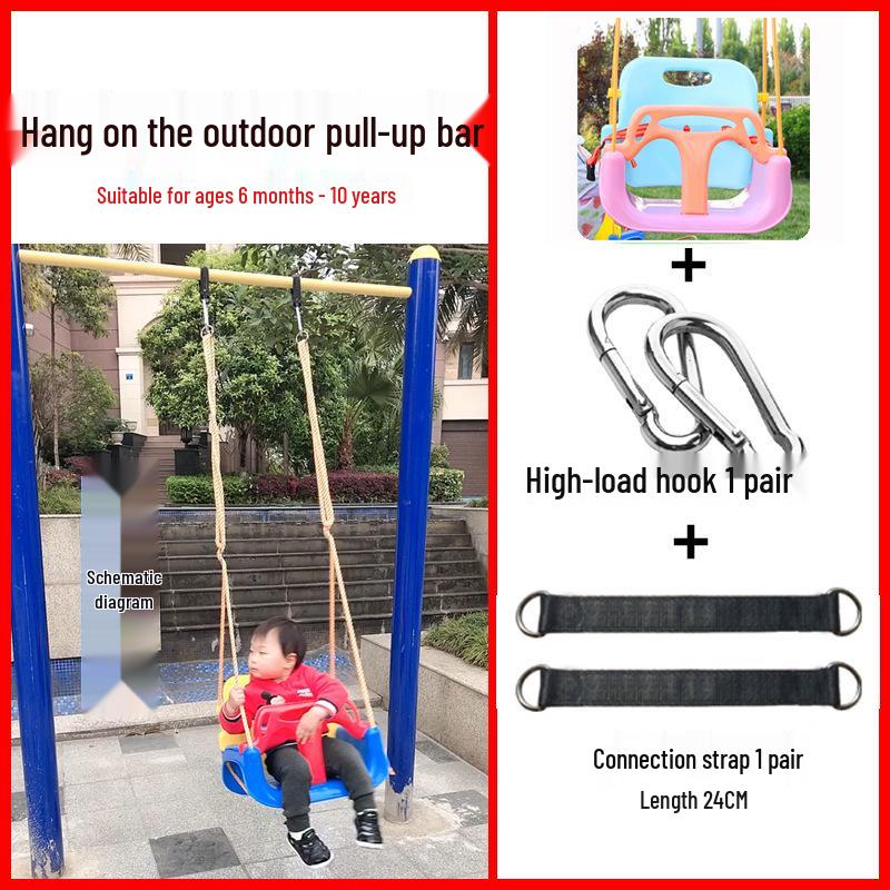 Children's Outdoor/Indoor Hanging Swing Chair with Rope and Single Bar