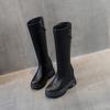 2026 new autumn and winter heightening boots British style but knee leather boots casual knight boots women