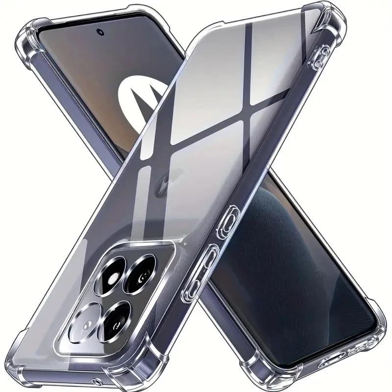 

Товстий ударостійкий силіконовий чохол для телефону Motorola Edge 60 Fusion 50 Pro 40 Neo Moto G55 G75 G85 G84 G54 5G Захисний прозорий чохол Moto G51 чистий