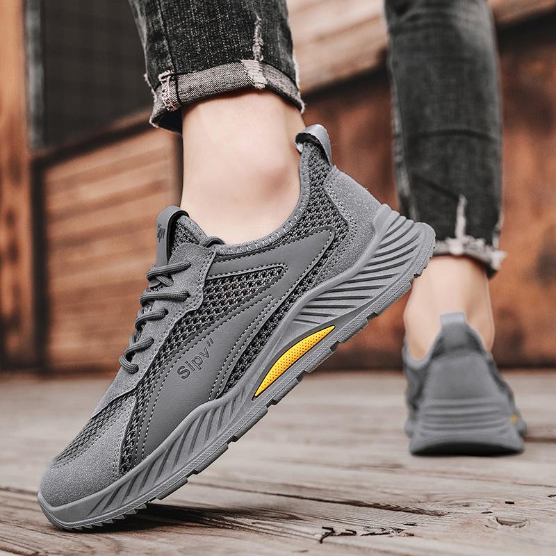Summer Breathable Mesh Thin Hollow Mesh Shoes Running Leisure Sports Men's Work Labor Insurance Trendy Shoes
