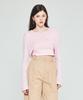 Depassion See-Through Crop Long Sleeve T-Shirt (Pink)