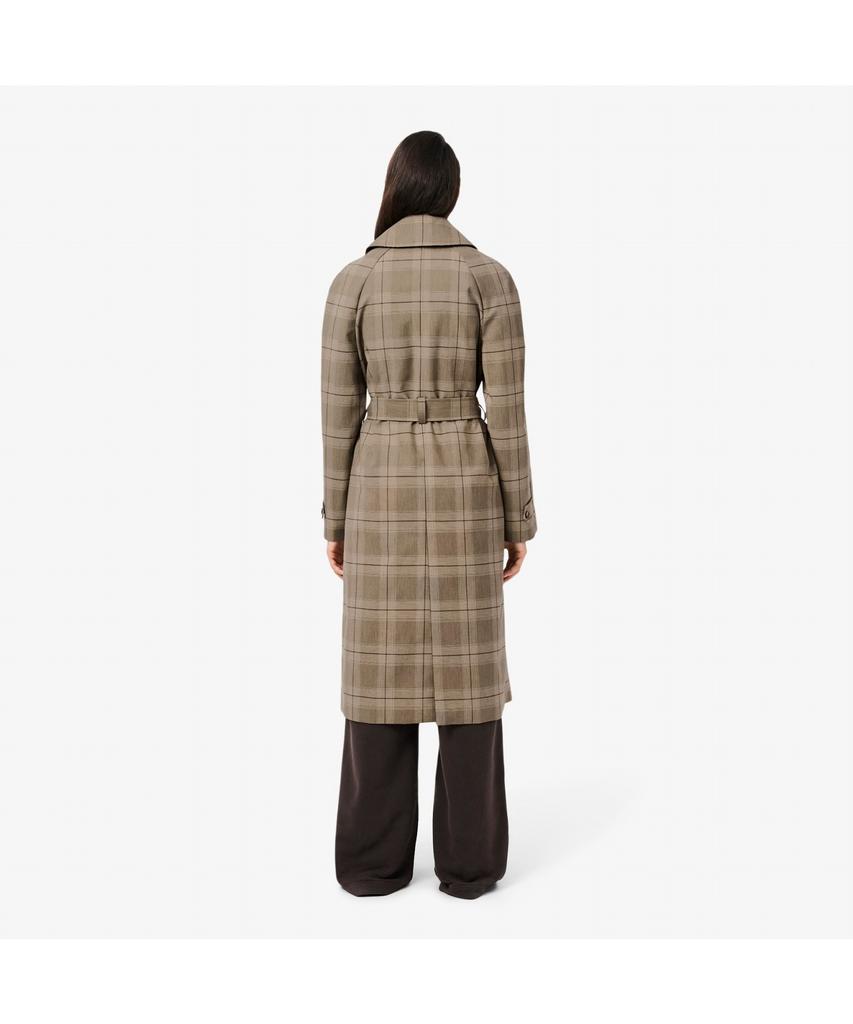 Lacoste Women'S Relaxed Fit Check Trench Coat Bf8410-55N Aim