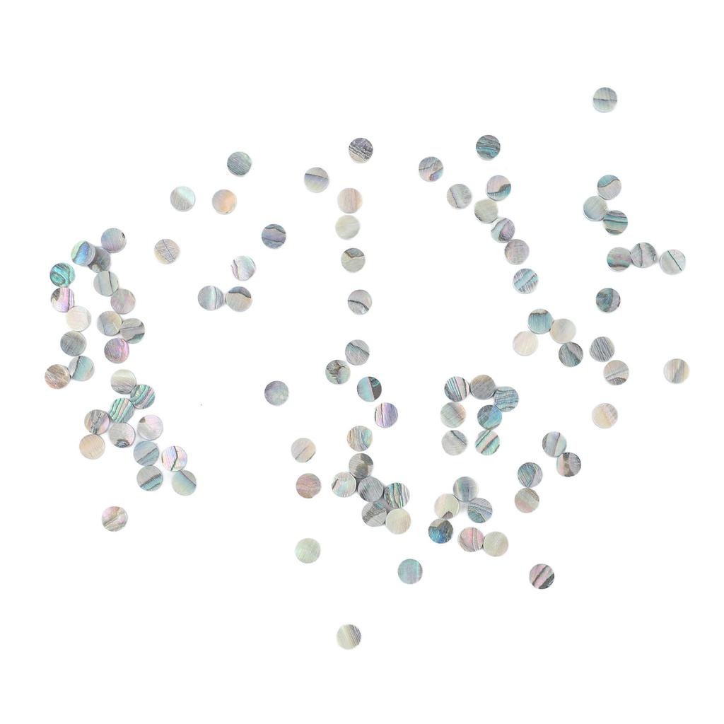 100Pcs Fretboard Dots Natural Abalone Shell Bright Color Round Guitar Inlay Dots for Ukulele Banjo