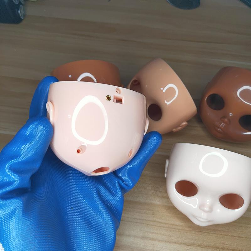 Blyth Doll Face Plate for diy blyth makeuo Including Back Plate and Screws White Black tan Skin Doll Makeup practice face shell