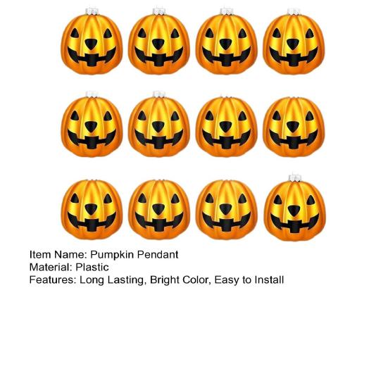 12Pcs Pumpkin Pendants Halloween Tree Decorations Waterproof Easy to Install Outdoor Indoor Reusable Hanging Ornaments