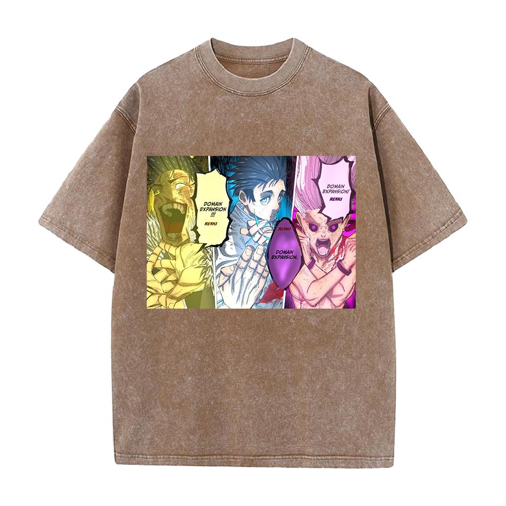 Okkotsu Yuta Ishigoori Ryuu Jujutsu Kaisen Kleidung Herren Damen Manga T-Shirts Gewaschenes T-Shirt Lässiges Baumwoll-T-Shirt Harajuku T-Shirt