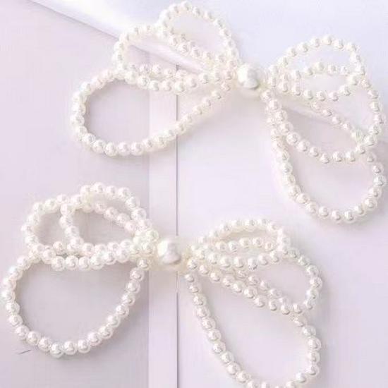 Bow Tassel Pearl Earrings - Elegant Shoelace Design for Women