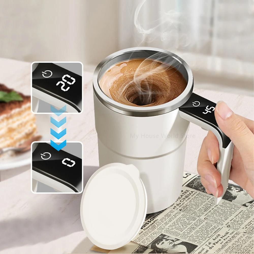 Portable Automatic Stirring Cup Rechargeable Electric Coffee Mixer Stainless Steel Magnetic Self Stirring Mug for Hot Drinks