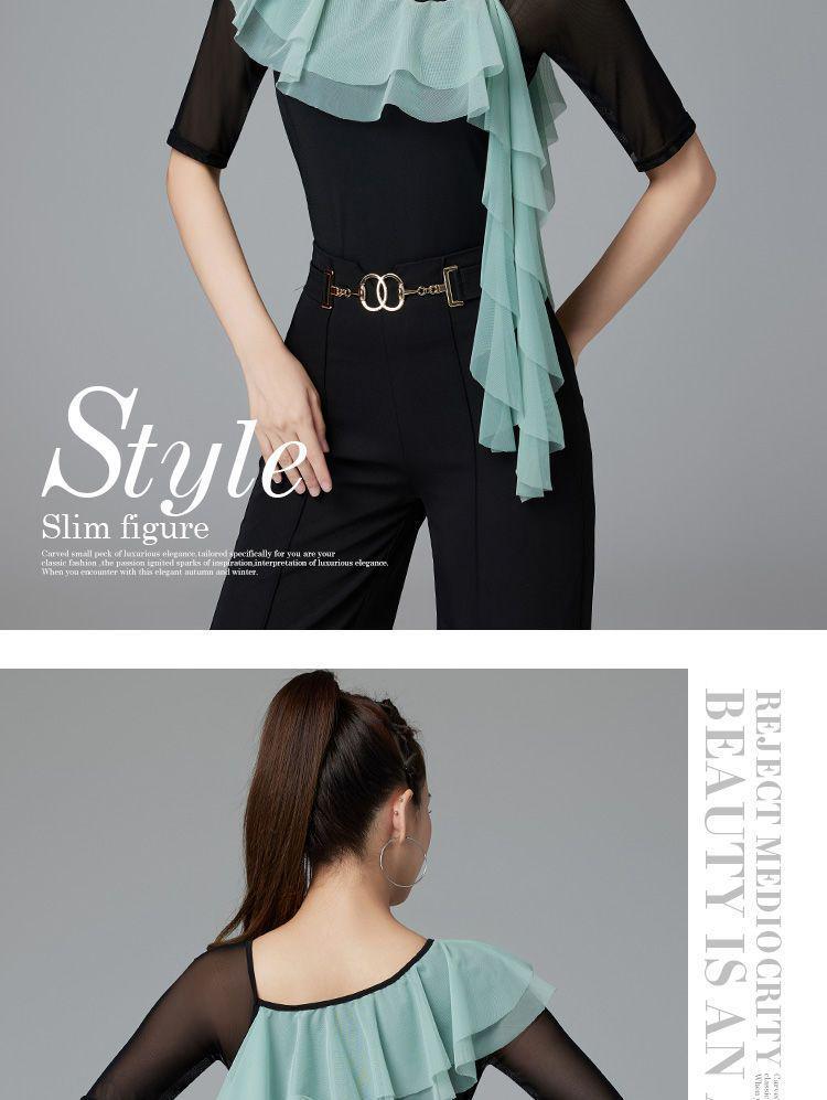 Women's Modern Latin Dance Practice Top - Elegant Style for Europe, America, and Southeast Asia