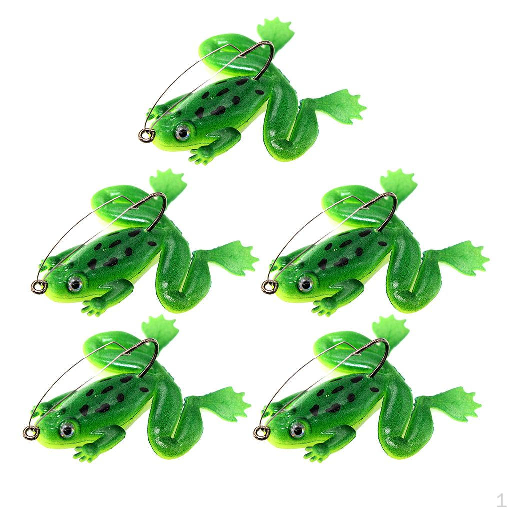 

5 Artificial Fishing for Bass Pike Snake Head Salmon About 6cm зелений