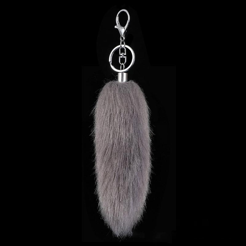 Stylish Artificial Animal Tail Keychain Soft Plush Key Ring Versatile Bag Decoration Youth Fashion Accessory for Purse
