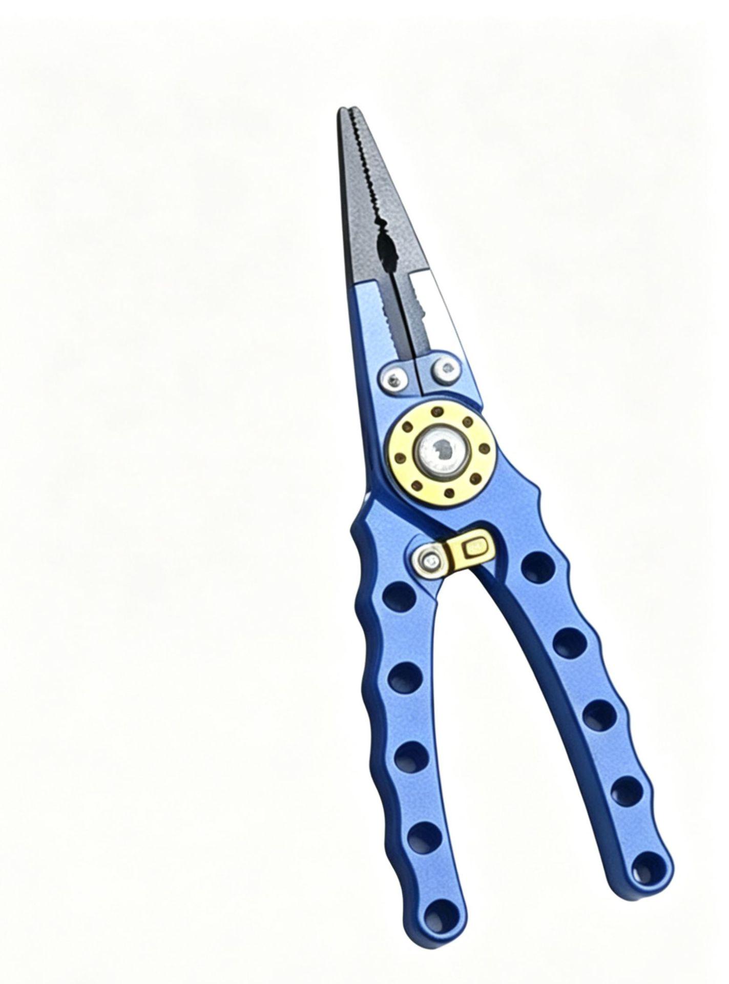 Aluminum Alloy Fishing Pliers Set: Line Cutter & Fish Controller Lure Tools Single Pliers синий
