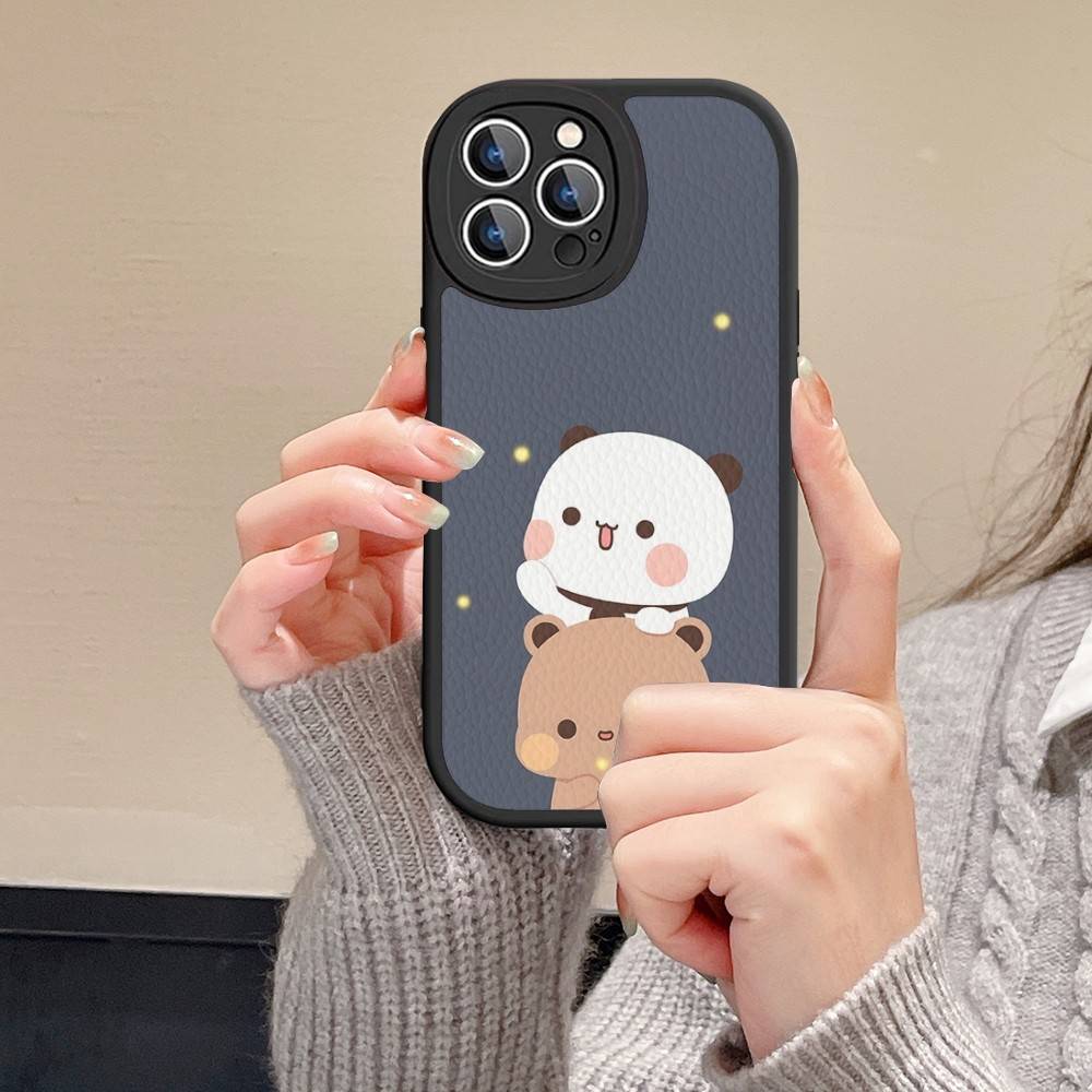 BUBU DUDU Cartoon Phone Case For IPhone 16 15 14 11 12 13 Pro Max Plus Back Leather Shell