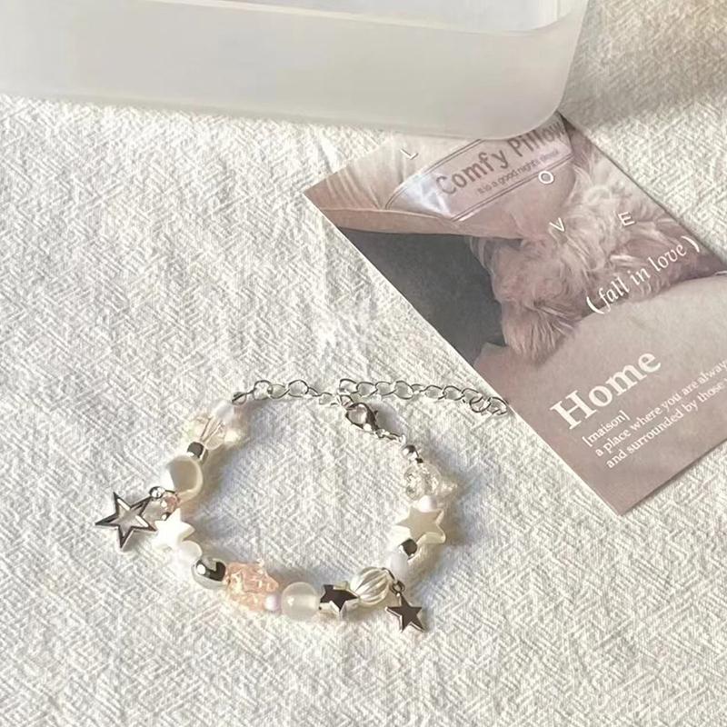Light Luxury Exquisite Five-Pointed Star Beaded Bracelet For Women Men  Sweet Cool Adjustable Couple Bracelet Gifts