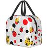 Dots Ladybug Lunch Box Insulation Lunch Bag for Women Men Reusable Lunch Tote Bags Perfect for Office Camping Hiking Picnic