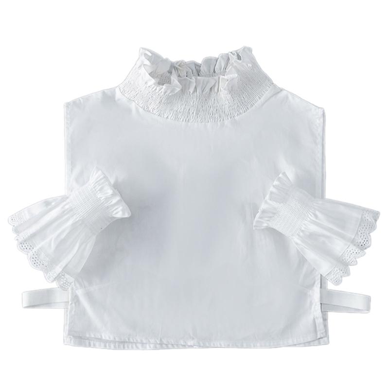 

Милый ложный воротник для девочек, оборки на манжетах, для женщины, для украшения свитера, юбки, женские белые манжеты, аксессуары 1 белый