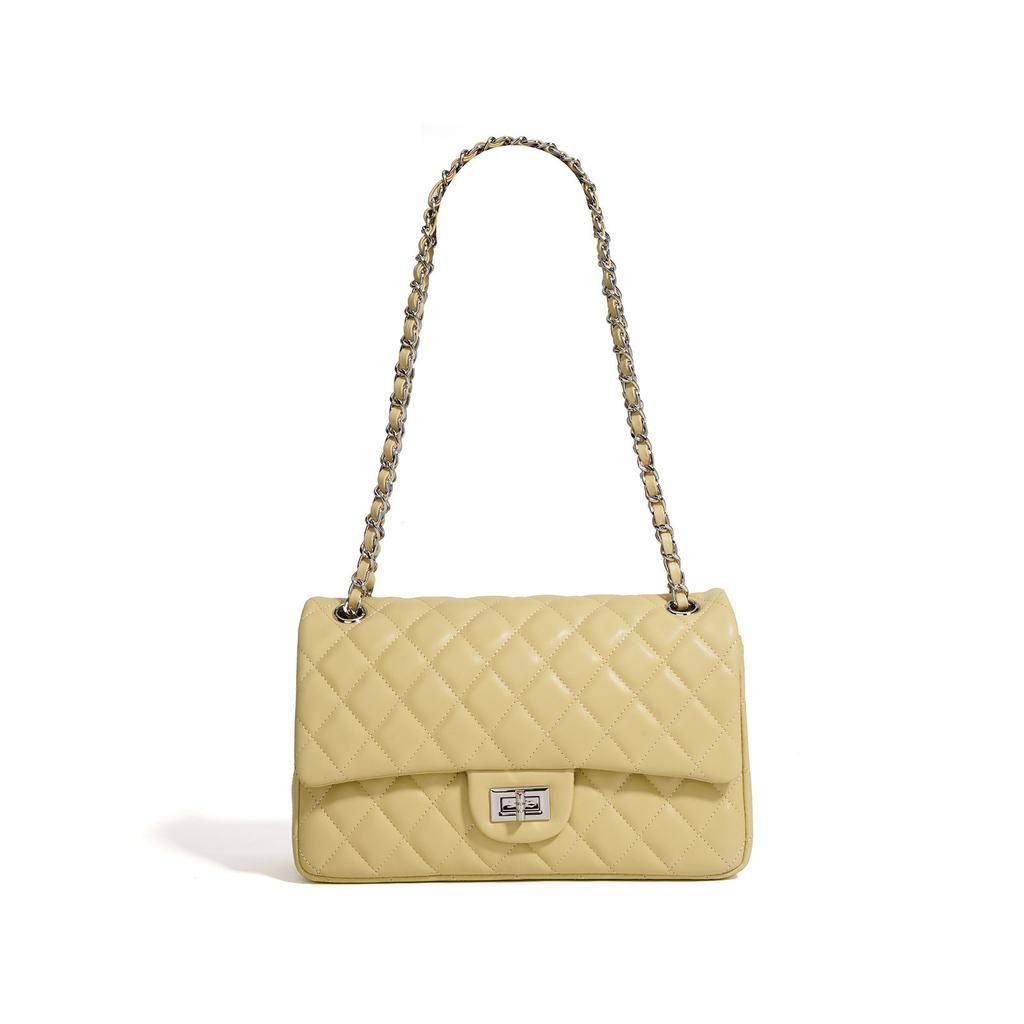 Classic Cowhide CF25.5 Cowhide Lock And Chain Bag High-end Sense Multi-compartment Single-shoulder Bag Bottom-through Design Multi-compartment