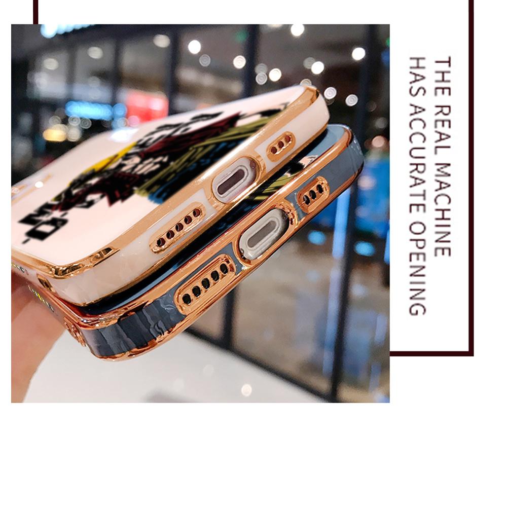 Colorful Printing Patterns Square Edge Pattern Casing Plated Phone Shell Luxury Plating Soft Phone Case for Huawei Honor Xiaomi Redmi