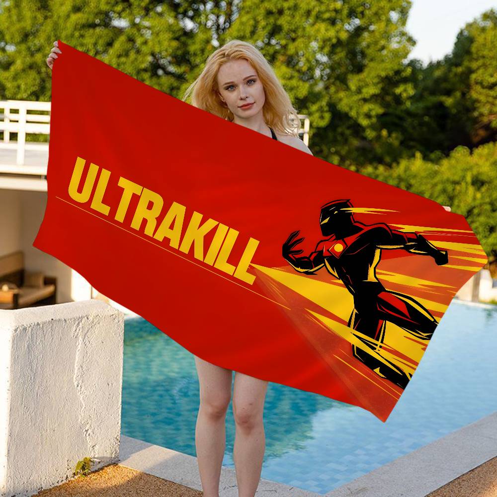 

Popular Retro Game ULTRAKILL Bath Towel Microfiber Soft Water Absorbing Breathable For Girl Kids Decorative Cartoon Beach Towel W40*H60(CM)