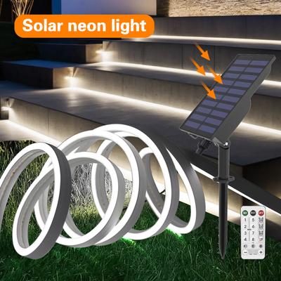 24V Neon Strip Solar Lamp 2835 120Leds/m 5X11MM Flexible Ribbion Rope LED Light IP67 Waterproof Silicone Solar Neon Light Sign