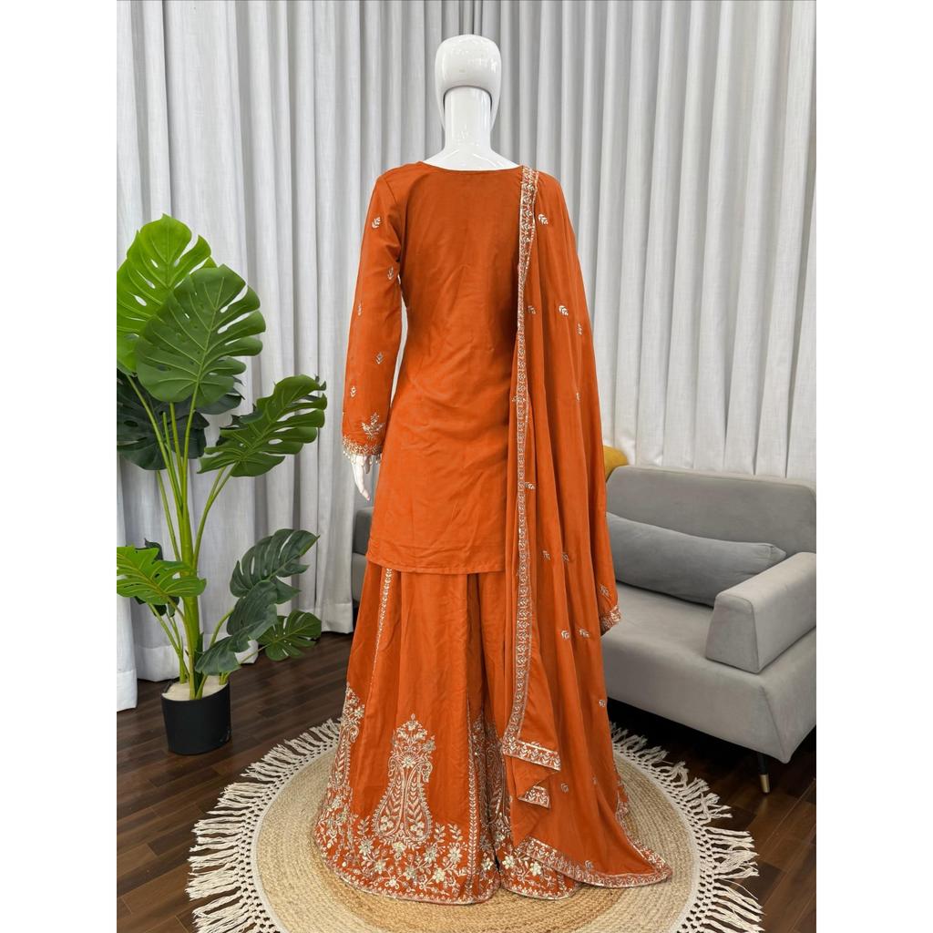 Designer Paksiatni Bollywood Ethnic Sharara Suit Indian Party Wear Salwar Kameez