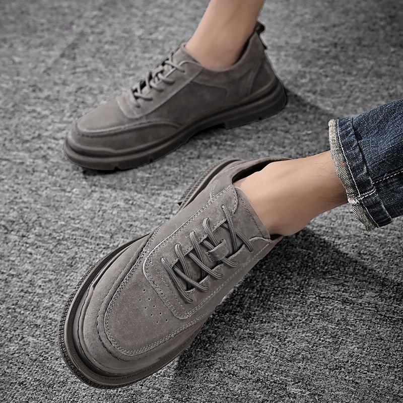 Fashion Black casual men's shoes Quality genuine leather Outdoor daily street walking  Daily comfortable young Men's sports shoes Hot