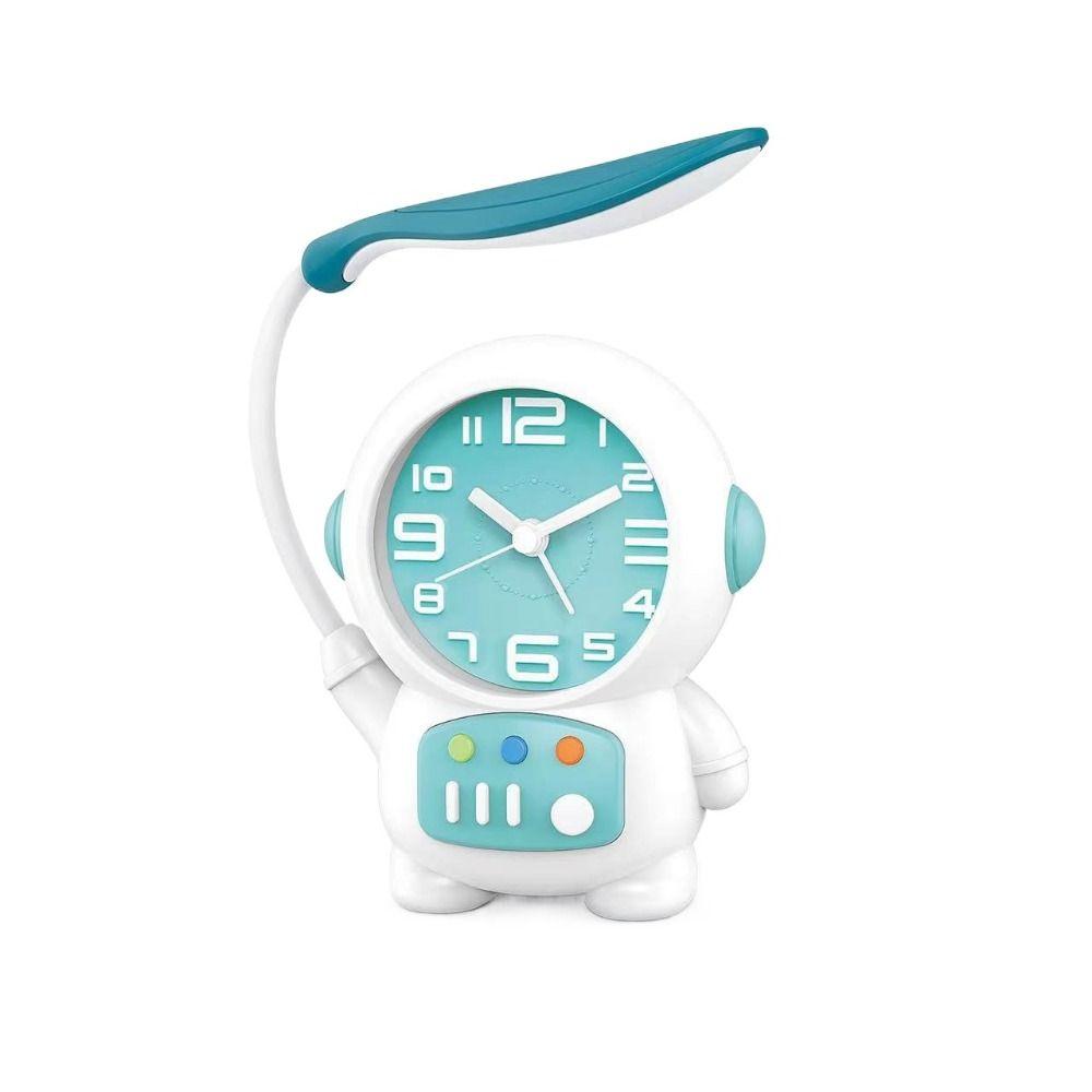 Astronaut Shaped Astronaut Desk Lamp Plastic Bedside Clocks Glowing Alarm Clock  Kids
