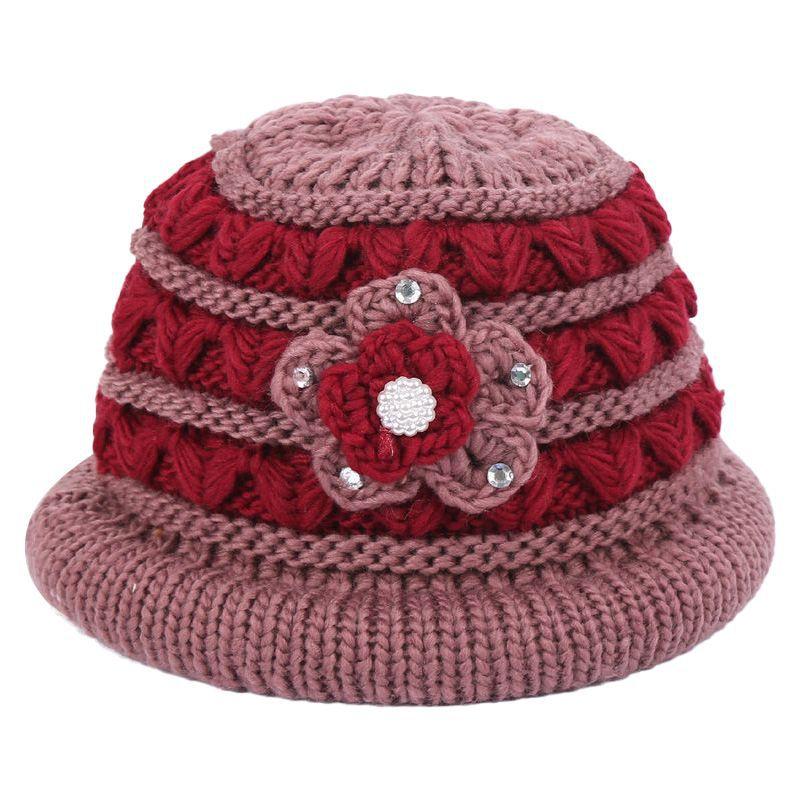 In the Elderly Hat Female Autumn and Winter Grandma Old Lady Wool Warm Velvet Mother Old Man Hat Cold Thickened