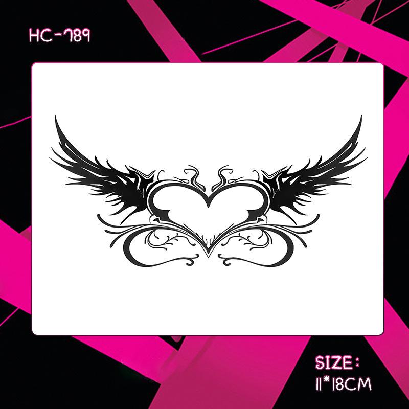 Herbal Semi-Permanent Waterproof Succubus Tattoo Sticker for Women - Long-Lasting, Scar-Covering, High-End Design for Chest, Waist, and Abdomen