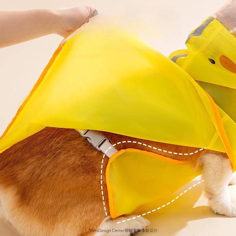 Waterproof Dog Raincoat with Belly Protective Band for Small Medium Dogs Adjustable Pet Rain Jacket for Corgi Teddy Shiba Inu Schnauzer