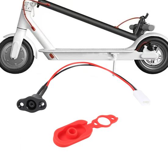 Silikonladerportdeksel med ladekabelerstatning Vanntett Støvtett Ladeportbeskytter for Xiaomi M365 Pro2 Scooter