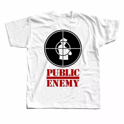 T-shirt Public Enemy Krótki rękaw Bawełna Biały Wszystkie Rozmiary CG2393 Koszulka Unisex
