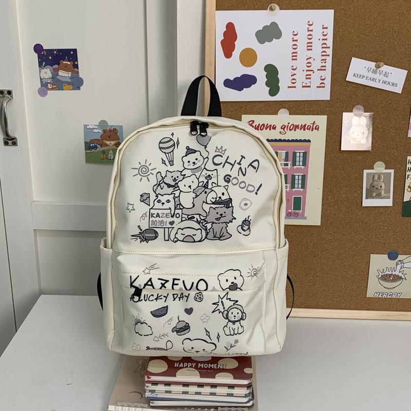 

The new schoolbag is high-value, fresh, sweet and cute cartoon backpack, lightweight spring outing backpack for junior high school students
