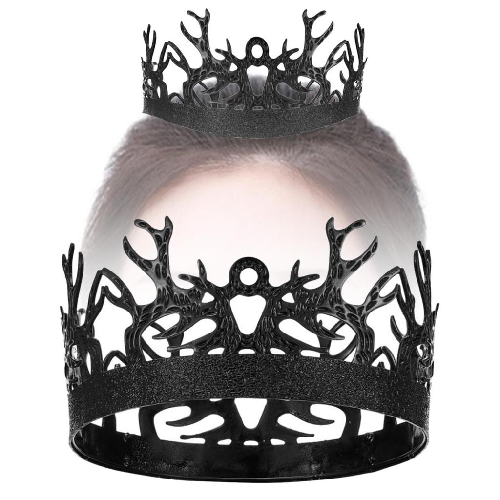 Black Gothic Crown Princess Modern Headdress Cake Topper Hairband for Anniversary