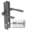 Gate Handle Long Plate Nati 90mm Graphite Key