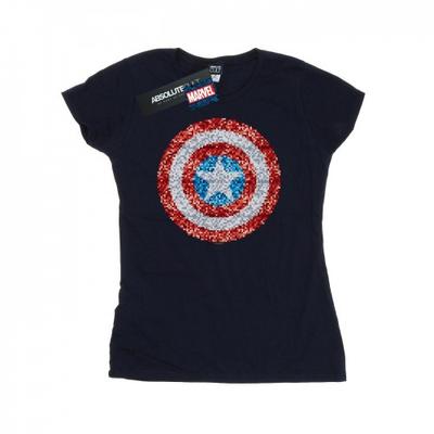 Womens/Ladies Captain America Pixelated Shield Cotton T-Shirt