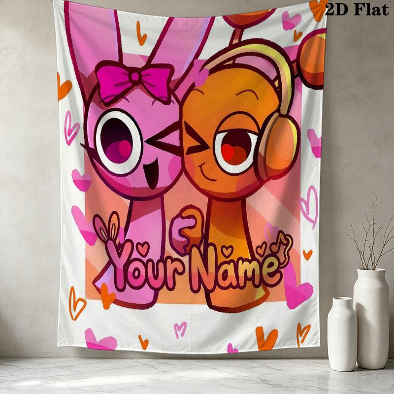 Alien Parade Custom Name Wall Tapestry Aesthetic Wall Hanging Printed Fabric Blanket Decorative Tapestries For Bedroom Room Home Decor