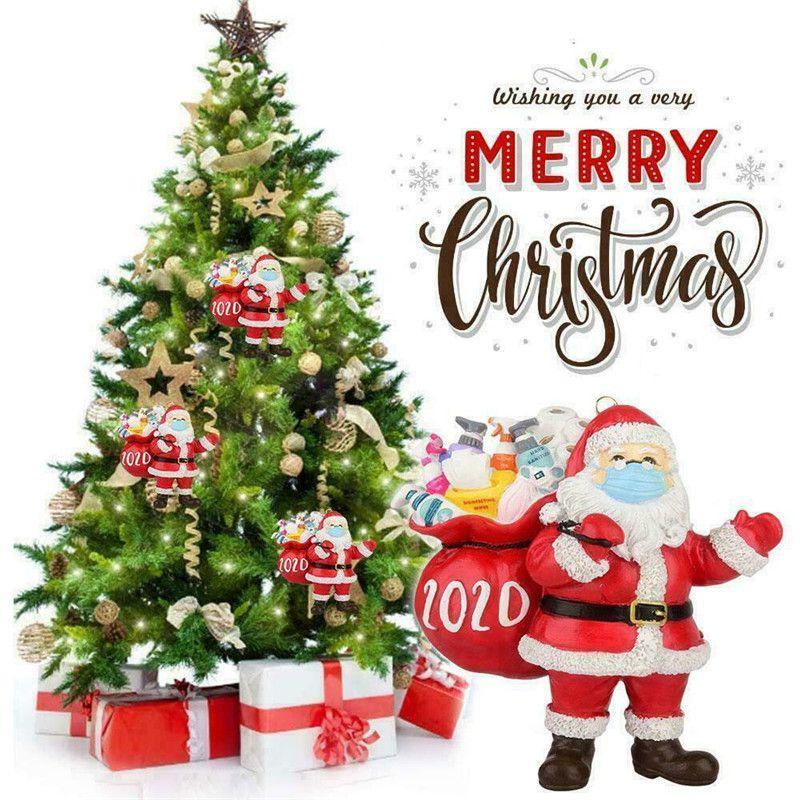 Ornaments Christmas Tree Santa Claus Wearing Mask Hanging Decor Creative Gift