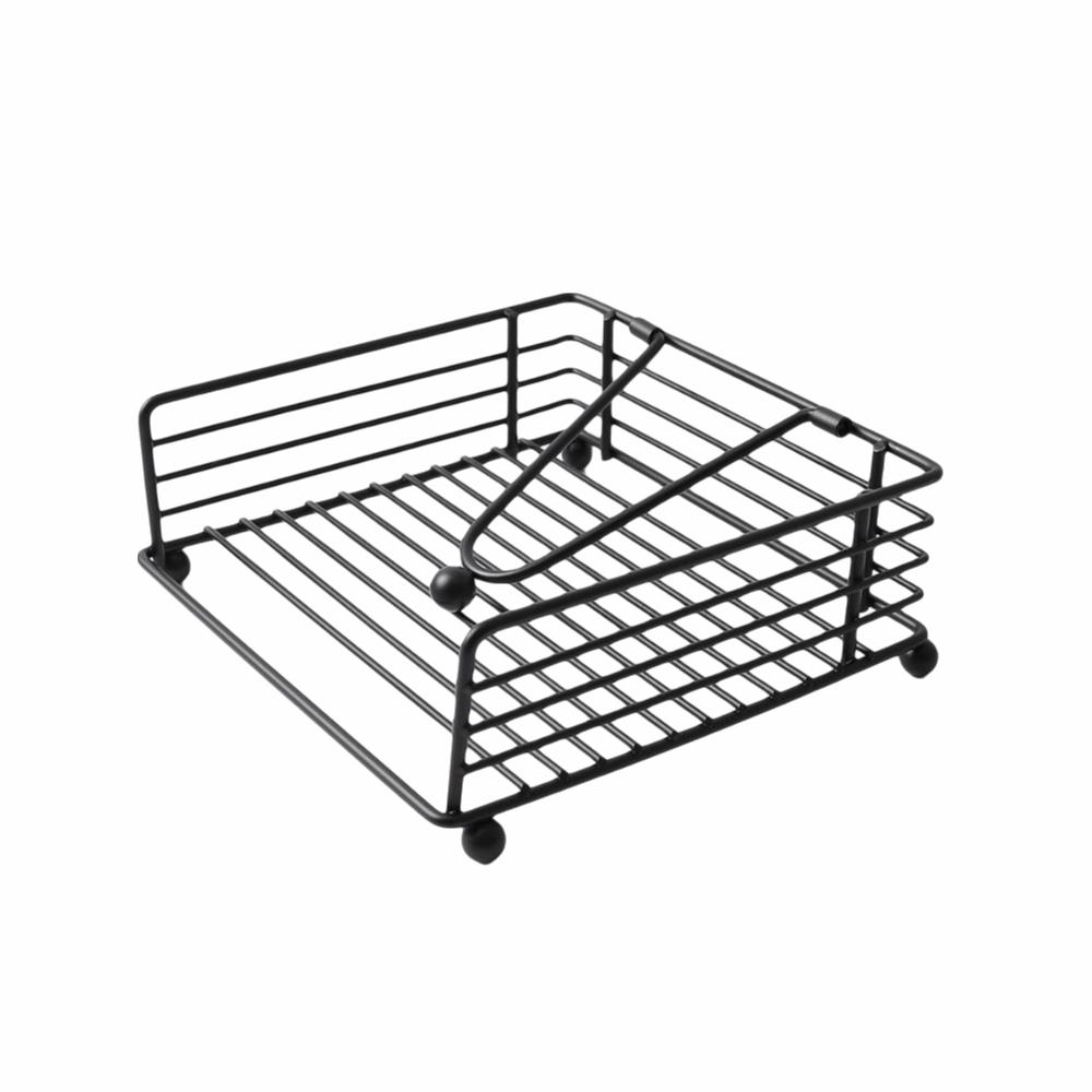 New Wood Base Iron Napkin Holder Modern Style Stable Countertop Napkin Organizer Napkin Organizer Table Decoration