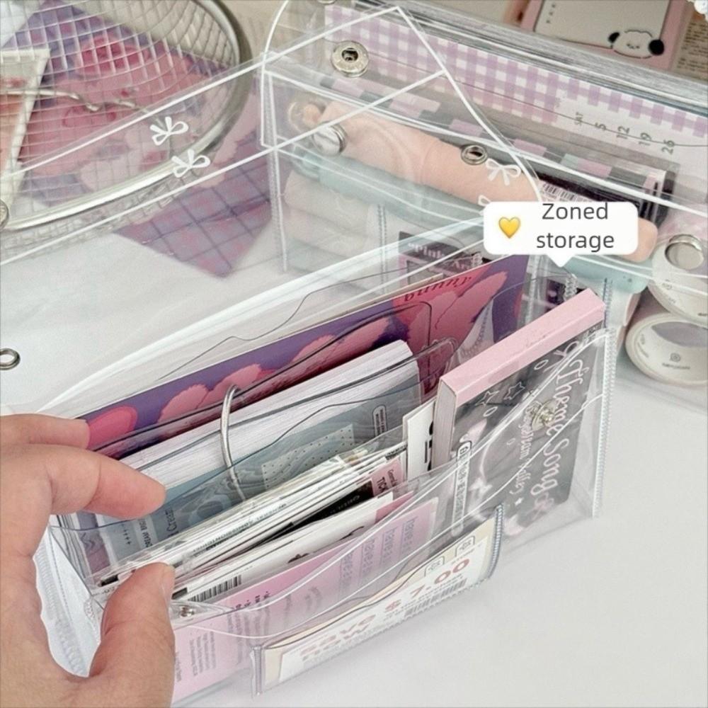 Clear Toiletry Organizer Bag PVC Cosmetic Bag Portable Transparent Pen Bag  Travel Essential